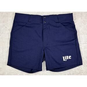 Vtg 80s Empire Coaches Shorts Sz 40-42 Blue Shorty Short Made USA Miller Lite